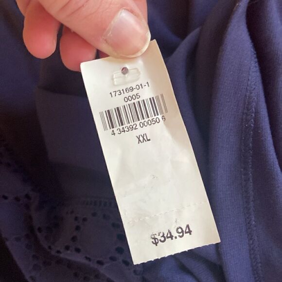 Old Navy Dark Blue Sleeveless Lace Front Midi Dress Size Maternity XXL NEW - Picture 10 of 11